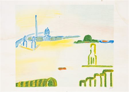 VIRGILIO GUIDI (1891-1984) Senza Titolo Litografia cm 49,5x69,5 Firma e...