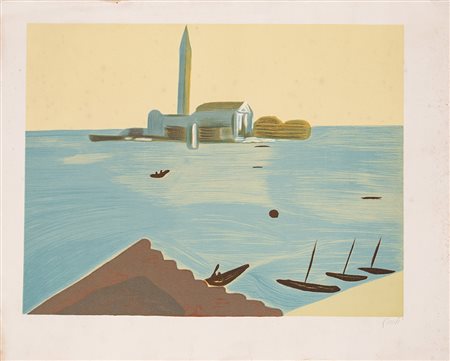 VIRGILIO GUIDI (1891-1984) Senza Titolo Litografia cm 56x76 Firma a matita al...