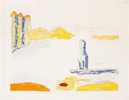 VIRGILIO GUIDI (1891-1984) Senza Titolo Litografia cm 52x66,5 Firma e...