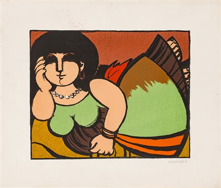 DOMENICO CANTATORE (1906-1998) Senza Titolo Litografia cm 60x70 Firma e...