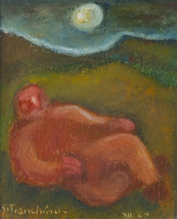 GAETANO TRANCHINO (1939) Senza Titolo, 1969 Olio su tela cm 10x8 Firma in...