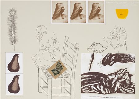 CONCETTO POZZATI (1935) Senza Titolo Serigrafia polimaterica cm 50x70 Firma e...