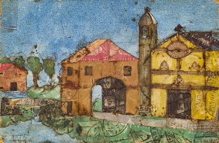 GUGLIELMO SANSONI TATO (1896-1974) Senza Titolo Tecnica mista e collage di...