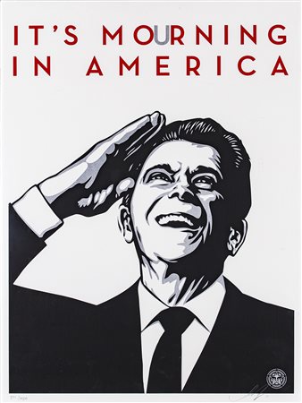 SHEPARD FAIREY (1970) It's mourning in America Serigrafia su carta cm 62x46...