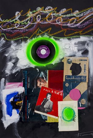 JAMES FIERAMOSCA (1949) Senza Titolo Tecnica mista e applicazioni su carta cm...