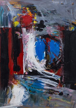 GHEORGHE TIRLA (1965) Composizione, 2004 Acrilici su tavola cm 70x50 Firma e...