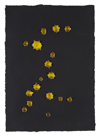 RICCARDO GUSMAROLI (1963) Vulcani, 2015 Tecnica mista su cartoncino operato...