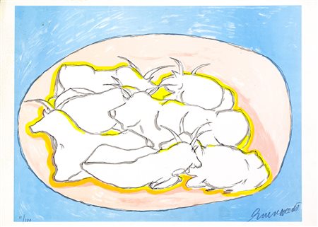 GIUSEPPE CESETTI (1902-1990) Senza Titolo Litografia cm 50x70 Firma e...