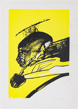 REMO BRINDISI (1918-1996) Senza Titolo Litografia cm 70x50 Firma e...