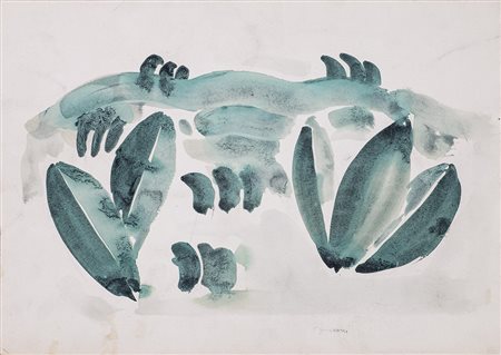 COSTANTINO GUENZI (1926-1989) Senza Titolo Acquerello e tecnica mista su...