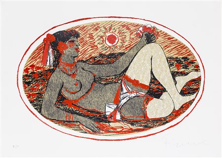 SALVATORE FIUME (1915-1997) Senza Titolo Serigrafia cm 50x70 Firma e...