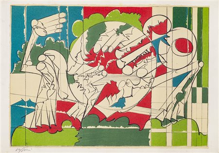 RENATO VOLPINI (1934-2017) Senza Titolo Serigrafia cm 32x46 Firma e...