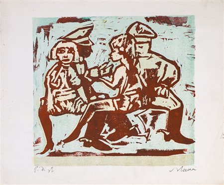 MINO MACCARI (1898-1989) Senza Titolo Litografia cm 42x51,5 Firma e...