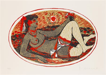 SALVATORE FIUME (1915-1997) Senza Titolo Litografia cm 50x70 Firma e...