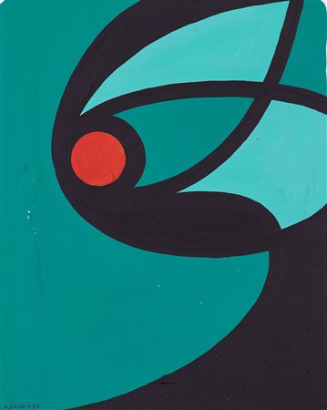 OSVALDO POGGIO (1931) Senza Titolo, 1976 Tempera su carta cm 34,8x27 Firma e...