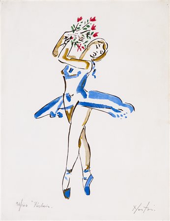 ALESSANDRO NASTASIO (1934) Senza Titolo Pochoir cm 46x35 Firma, tecnica e...