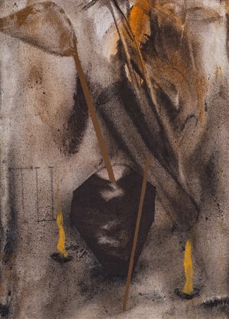 GIORGIO CATTANI (1949) Tu in quella terra persa, 2001 Tecnica mista su tela...