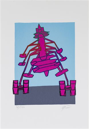 RENATO VOLPINI (1934-2017) Senza Titolo Serigrafia polimaterica cm 50x35...