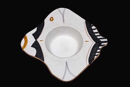 LAURA FIUME (1953) Senza Titolo Piatto in terracotta policroma cm 30x30x7...