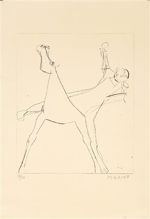 MARINO MARINI (1901-1980) L'idea Incisione Foglio cm 56x38 Lastra cm 35,5x29...