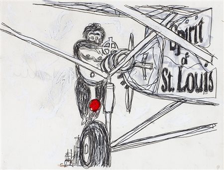 FEDERICO SOLMI (1973) Senza Titolo, 2005 Tecnica mista su carta cm 22x28...