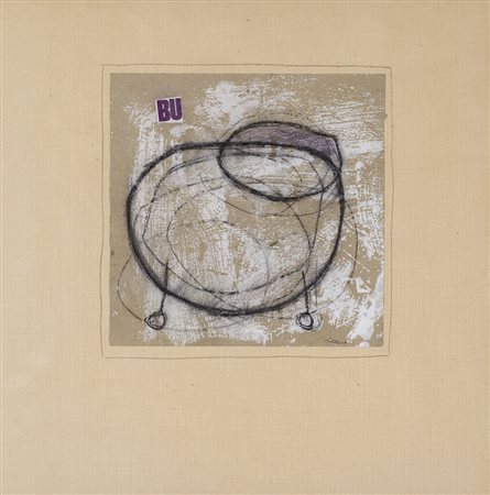 GIULIANO CARDELLA (1970) Bu, 2011 Tecnica mista su carta cm 27x27 Firma al...