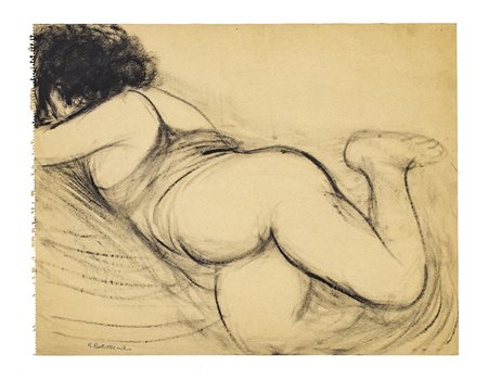 REMO PASETTO (1925) Senza Titolo, 1958 Pastelli su carta cm 34,5x44,5 Firma,...