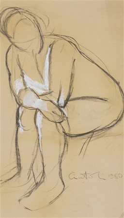 CLAUDIO CINTOLI (1935-1978) Senza Titolo, 1960 Tecnica mista su carta cm...