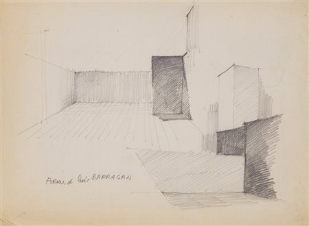 LUIS BARRAGAN (1902-1988) Lotto unico composto da: Senza Titolo Matita su...