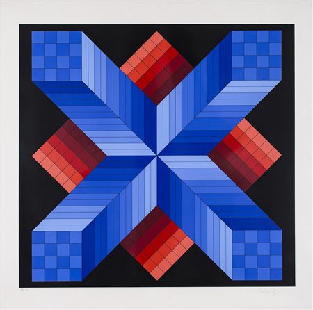 VICTOR VASARELY (1906-1997) Senza Titolo Litografia cm 76x76 Firma e...
