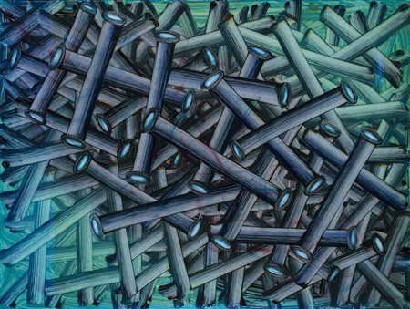 ANTONIO BACCARIN (1954) Senza Nome, 1994 Olio su tela cm 60x80x1,5 Firma,...