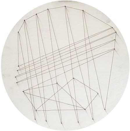 BRUNO CARACENI (1927-1986) Senza Titolo Tecnica mista, filo di ferro e chiodi...