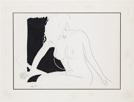 SERGIO FAVOTTO (1945) Senza Titolo China su carta cm 43x60 Firma al fronte