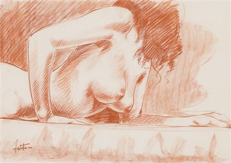 SERGIO FAVOTTO (1945) Senza Titolo Sanguigna su carta cm 48x67 Firma al fronte