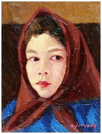 GIOVANNI SIRCANA 1909 - 1984 Senza titolo Olio su tavola 23,8 x 18. Firma in...