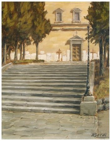 MARIO BORDI 1896 - 1980 S. Salvatore a Monte (La Bella Villanella) 1945 Olio...