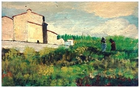 CHIAPPINI Senza titolo Olio su tavola 12,5 x 20. Firma in b. a d.