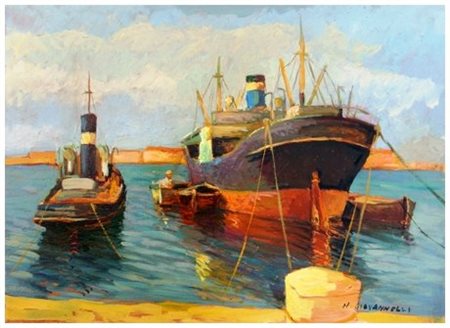 NELLO GIOVANNELLI 1922 - 1996 Senza titolo 1967 Olio su tavola 35 x 50. Firma...