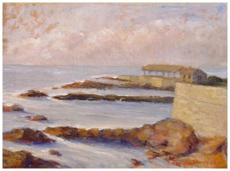 DINO UBERTI TROSSI Senza titolo 1946 Olio su tavola 30 x 40. Firma e data in...