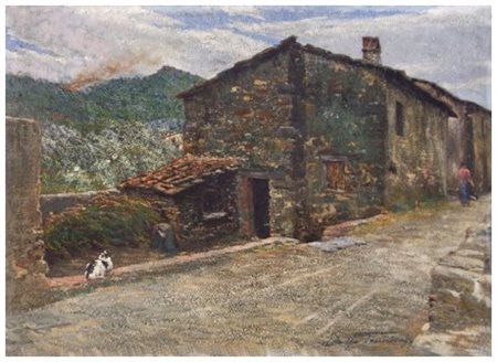 ADOLFO TOMMASI 1851 - 1933 La Verruca da Monte Magno T.m. su carta accoppiata...