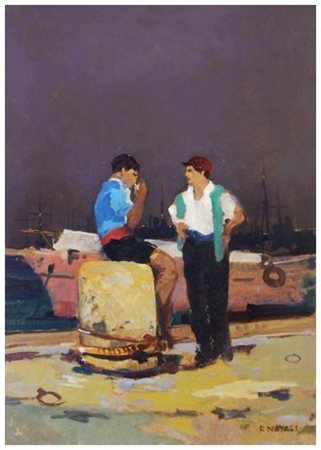 RENATO NATALI 1883 - 1979 Senza titolo Olio su tela 69,5 x 50. Firma in b. a...