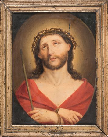 Anonimo del XVII secolo,&nbsp;Cristo coronato di spine con scettro di...