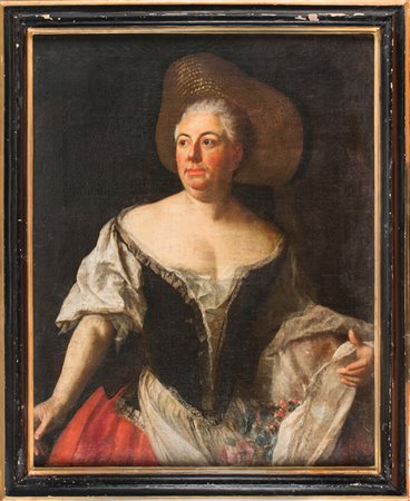 Christian Seybold&nbsp;[cerchia di],&nbsp;Ritratto di dama con fiori in...