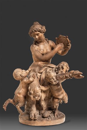 Claude Michel&nbsp;[cerchia di],&nbsp;Satiressa che suona il cembalo e due...