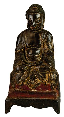 Anonimo cinese,&nbsp;Buddha.Epoca Ming.Bronzo, fusione a cera persa, inciso,...