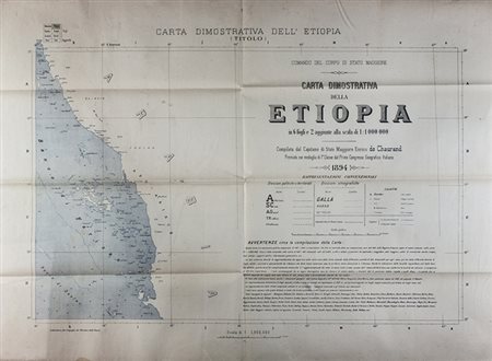 Enrico Chaurand (de),&nbsp;Carta dimostrativa della Etiopia in 6 fogli e 2...