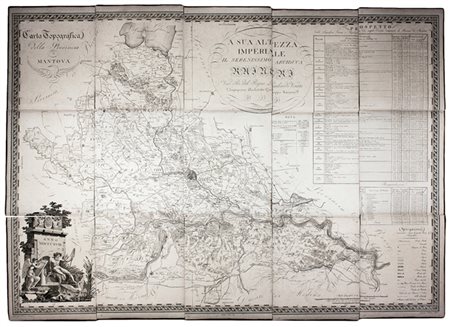 Giuseppe Raineri,&nbsp;Pianta della regia città di Mantova.1831 ca.Insieme di...