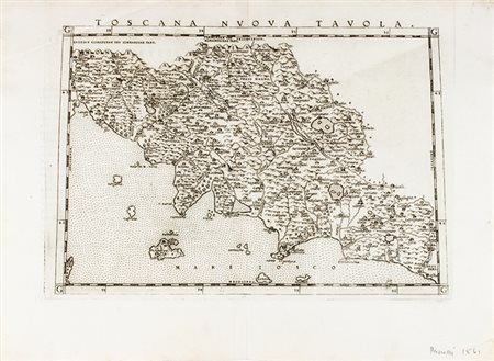 Girolamo Ruscelli,&nbsp;Toscana nuova tavola.1561Incisione in rame. mm...