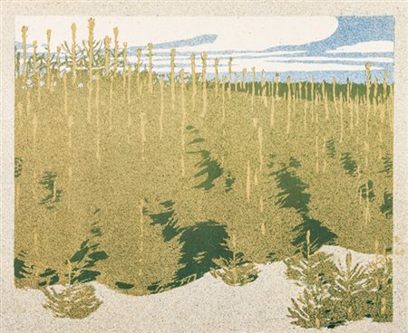 Ferdinand Andri,&nbsp;Bosco di abeti.1901Litografia. mm 155x193. Foglio: mm...