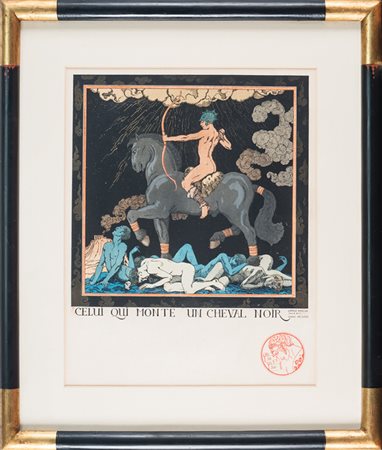 George Barbier,&nbsp;Le cavalier blanc / Celui qui monte un cheval...